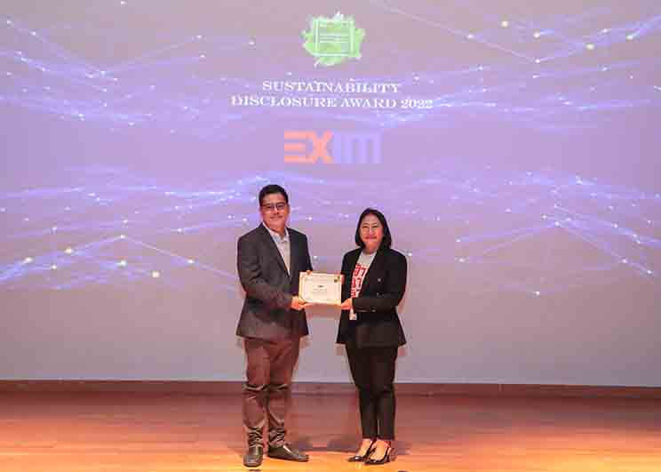 EXIM BANK รับรางวัลการเปิดเผยข้อมูลความยั่งยืน ปี 2565