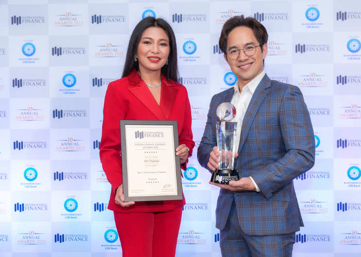 เอไอเอ ประเทศไทย รับรางวัล Best Life Insurance Company Thailand และ Most Innovative Environmental Program Initiative – Cashless and Paperless – Insurance Thailand จากเวที International Finance Awards ประจำปี 2565